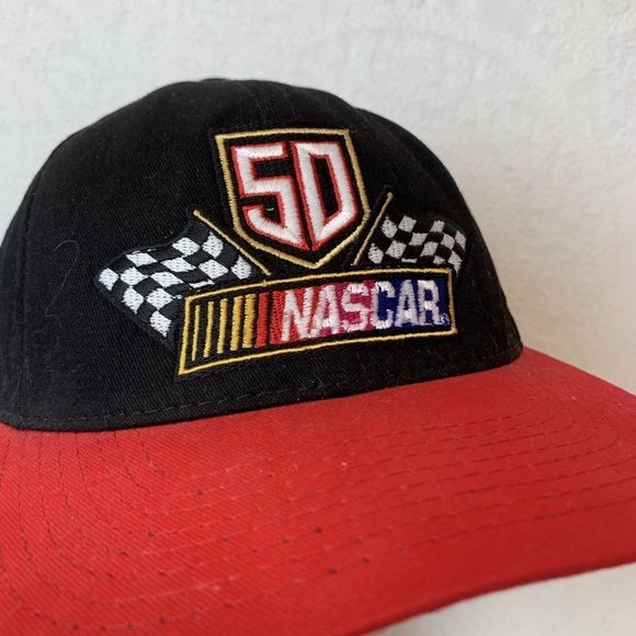 Nascar 50th Anniversary Hat Cap 1948-1998 Black Red Snapback Chase Made in USA - Picture 5 of 8